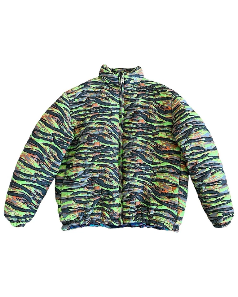 ERL Quilted Tiger Camo Pattern Down Puffer Jacket 100% Authentic Mens - Image 1 of 4