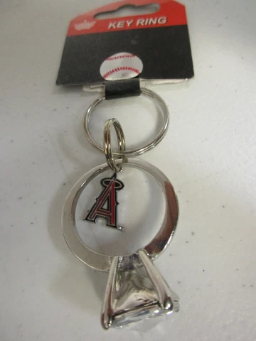 Los Angeles Angels MLB Baseball Diamond Ring w/ logo Key Ring NIP Cover