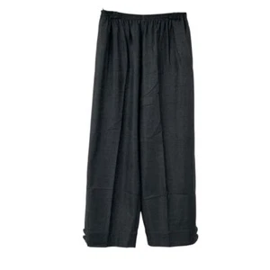 Eskandar Charcoal Gray Wool/Silk Wide-Leg Pull-On Pants Flowy Trousers Size 1 - Picture 1 of 8