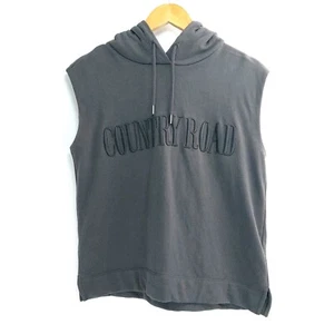 Country Road Sleeveless Hoodie Vest Womens Size XXS 2XS Dark Grey Sweatshirt - Picture 1 of 10