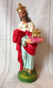 Italy Nativity King Wiseman vtg replacement Figure 5 1/4" Composite Paper Mache - Picture 1 of 7