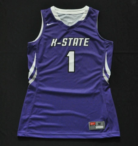 KANSAS STATE UNIVERSITY KSU WILDCATS #1 NIKE BASKETBALL PURPLE JERSEY WOMENS M Cover