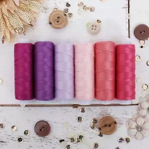 Threadart 6 Color Pearl Cotton Thread Set Purple/Pink Shades |75yd Spools Size 8 - Picture 1 of 8