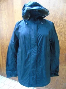 L.L. Bean Women’s Windbreaker Jacket Hooded Zipper Front Black Size L Reg - Picture 1 of 12
