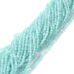 Katzenauge Perlen, runde, facettiert, 3 mm, Bohrung: 0.2 mm, Strang 118 St - Bild 1 von 3