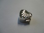 Sterling silver pill box heart shape shell style design small size 3/4 inch wide