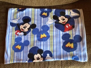 Handmade Kids Fleece Standard Pillow Case Blue Mickey Mouse Disney - Picture 1 of 2