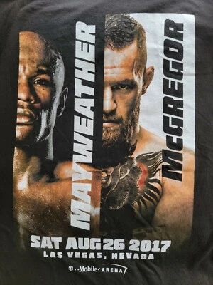 NWOT Floyd Mayweather vs Conor Mcgregor  Boxing Fight Promo Rap tee Shirt  - Image 1 of 4