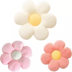 3Pcs Flower Pillow - Flower Shaped Throw Pillow Seating Cushion, Cute Daisy Flow - Picture 1 of 12