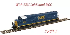 N Scale Atlas 40003985 SD60 CSX YN3B #8714 w/DC DCC ESU LokSound Diesel Engine - Picture 1 of 12