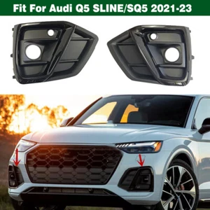 Pair Front Bumper Fog Light Cover Grille Bezel For Audi Q5 SLINE SQ5 2021-2023 - Picture 1 of 7