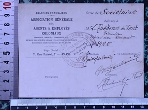 TUNISIA MINES KHANGUET KEF ALL 1920 ANTIQUE COMPANY CARD COLONIAL EMPLOYEES - Picture 1 of 2