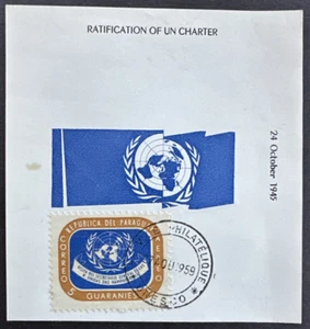 Paraguay 1959 Sc# C260 FDC Numbered Souvenir Cover UN Charter UNESCO Postmark - Picture 1 of 2