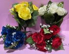 4 x Rose & Gyp Bushes Artificial Silk Flowers Clearance Bargain!