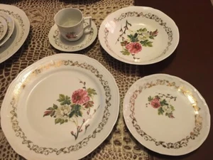 Vintage Bareuther Waldsassen Bavaria Germany 20 pc Floral China Set - 4 x 5 pc - Picture 1 of 10