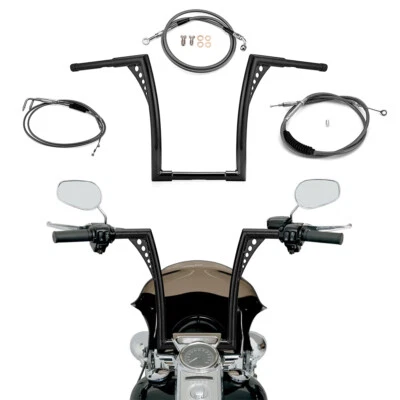 12" 14" Ape Hanger Bar Handlebar Kit For Harley Sportster XL1200N XL883N Non-ABS - Imagem 1 de 4