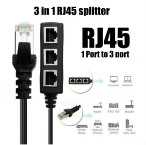 RJ45 Splitter Adapter LAN Ethernet Kabel 1-3 Wege Dual Buchse Port Stecker - Bild 1 von 13