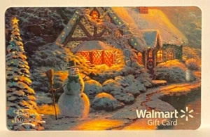 WalMart Christmas Kinkade Warm & Cozy Cottage Snowman 2012 Gift Card FD-30158 - Picture 1 of 1