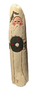 Hand Carved Driftwood Santa Claus Folk Style Signed Nancy Murray Christmas '9l - Picture 1 of 14