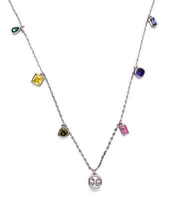 Collar plateado multicolor 3,95 quilates (925) caja de regalo gratuita Foto 1 de 4