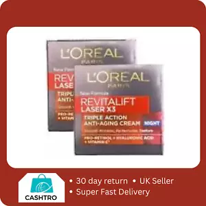 2 X L'Oreal Revitalift Laser Renew Anti-Ageing Night Cream Mask 50ml (Brand New) - Picture 1 of 5