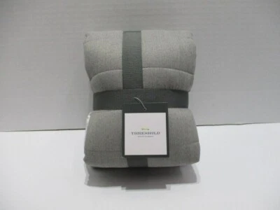 Threshold Pillow Sham King Gray Quilted 20x36 Bedding Solid Rectangle Polyester  - Image 1 of 4