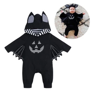Halloween Toddler Baby Boys Girls Cute Bat Cosplay Costume Hoodie Romper Outfit - Picture 1 of 10