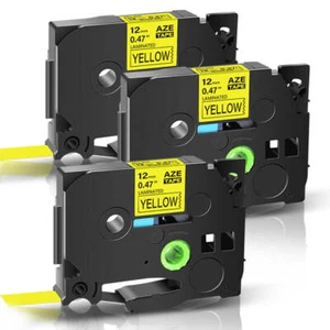 Nastro laminato standard compatibile Brother P-Touch TZe631 12 mm nero/giallo 3 pezzi - Foto 1 di 11