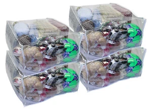 4-Pack Jumbo Heavy Duty Vinyl Zippered Storage Bags (Clear) (24" x 20" x 11") - Picture 1 of 5