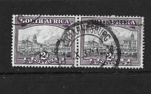 SOUTH AFRICA 1931 - Bilingual Pair - SG 44 - 2d Grey & Lilac - Fine used Jo'burg - Picture 1 of 1