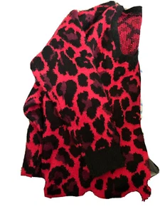Apt. 9 M NWT Eyelash Knit Sweater Red Black Rowan Wine - Picture 1 of 5