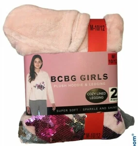 BCBG Girls New 2 Piece Plush Hoodie & Leggings Size M 10/12 Super Soft Sparkle - Picture 1 of 8