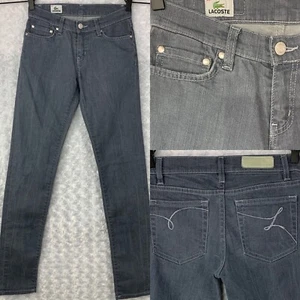 LACOSTE Gray Stretch Mid Rise Skinny Leg Jeans Denim Women's Size 34 26x33  - Picture 1 of 11