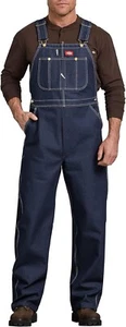 New Dickies Men’s Indigo Rigid Bib Overall - Blue Denim Jean Bibs - 40x32 - Picture 1 of 4