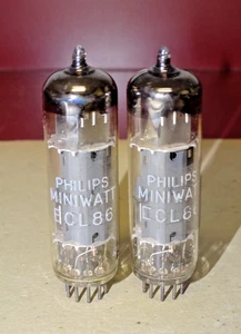 Paar, Phillips MiniWatt ECL86/6GW8 Audio Output Röhren, Holland, sehr stark - Bild 1 von 7