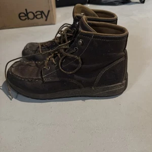 Carhartt Size 8.5 Soft Toe Breathable Leather Stitched Moc-Toe Work Shoe CMX4023 - Picture 1 of 6