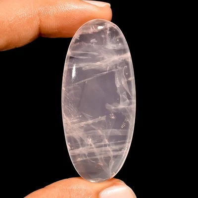 74 Ct Cuarzo Rosa Natural Rosa Forma Ovalada Cabujón Piedra Preciosa Suelta 52X23X7 mm Foto 1 de 3