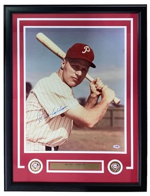 Richie Ashburn Signed Framed 16x20 Philadelphia Phillies Baseball Photo PSA/DNA - Image 1 of 3