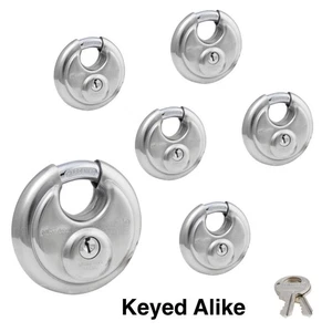 Master Lock - 6) Keyed Alike Stainless Steel Multi Purpose Padlocks 40KA-6 - Picture 1 of 3