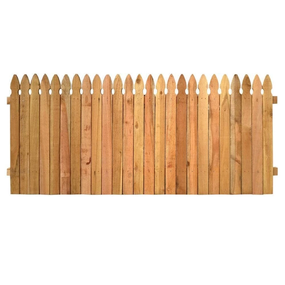 Red Cedar Privacy French Gothic Fence Panel Kit 3.5 X 8 Ft. Hardware Rails