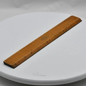 Antique Eberhard Faber New-York Ruler & Papercutter Boxwood & Brass - Picture 1 of 11