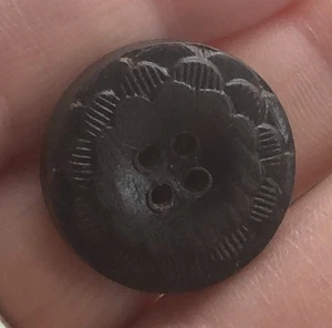 Antike 20er Jahre Holzknöpfe (2) - German Made geprägt & bemalt 4-Loch altThis - Bild 1 von 2