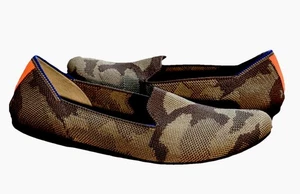 ROTHYS Womens Size 7 The Loafer Flat Taupe Camo Print Round Toe Shoe GREAT! - Picture 1 of 9