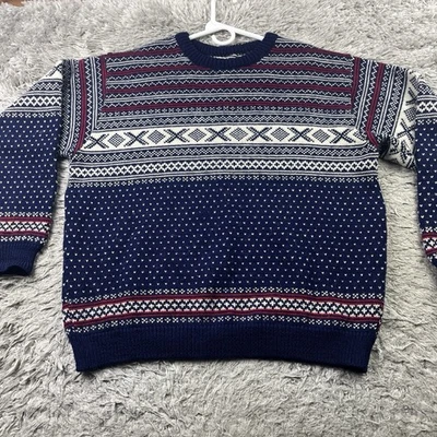 Vintage L.L. Bean Birdseye Norwegian Wool Fair Isle Men XL Holiday christmas - Image 1 of 4