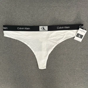 Calvin Klein Tanga Höschen Damen Übergröße weiß 2X 1996 Modern Tanga - Bild 1 von 5