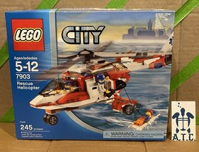 Lego City Rescue Helicopter Set 7903 - Original Pieces, Instructions, & Box 100%