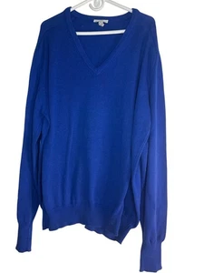 Vintage 100% Ägyptische Baumwolle Herren Pullover XXL Blau Made in USA Preppy Old Money - Bild 1 von 6