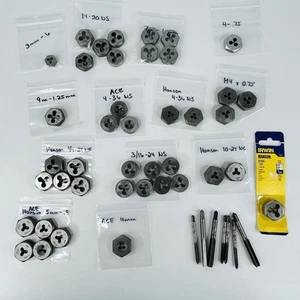 Lot of 41 Ace-Hanson Round / Hex Die in 14 Sizes and 7 Plug Taps in 2 Sizes - Picture 1 of 6
