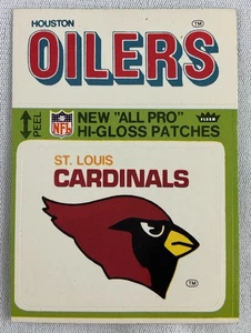 Parche de fútbol americano Fleer All Pro Hi-Gloss NFL 1976-Houston Oilers-St. Louis Cardinal - Imagen 1 de 1