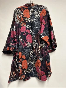 Chicos Midnight Floral Satin Kimono Gr. L/XL Navy Rosa Jacke 3/4 Arm - Bild 1 von 12